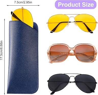 6 Pack Soft Glasses Cases, Leather Eyeglass Cases Travel Glasses Case for Women, Men, Kids