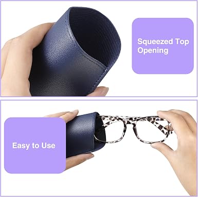 6 Pack Soft Glasses Cases, Leather Eyeglass Cases Travel Glasses Case for Women, Men, Kids