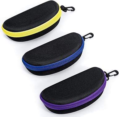 6 Pack Sunglasses Case Portable Travel Zipper Eyeglasses Case With Hook